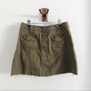 Army green skirt with buttons